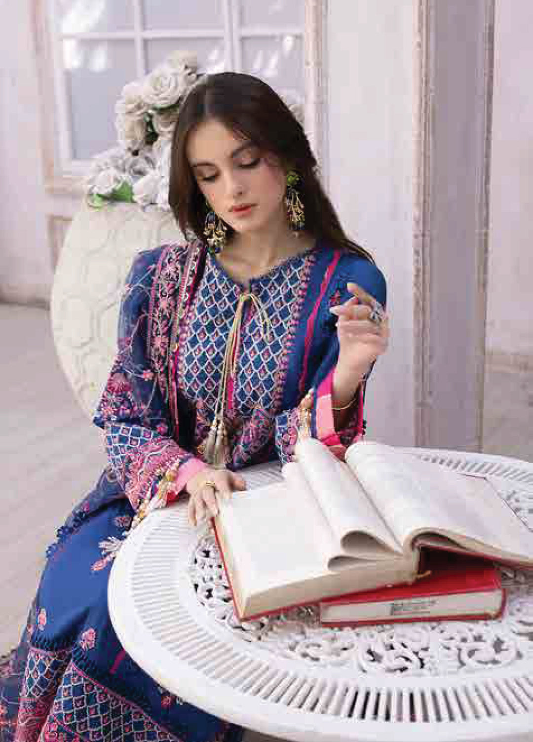 Husn E Adaa by Maham Sultan Unstitched Embroidered Lawn 3 Piece Suit MS26UHA Zebaish - Lawn Collection