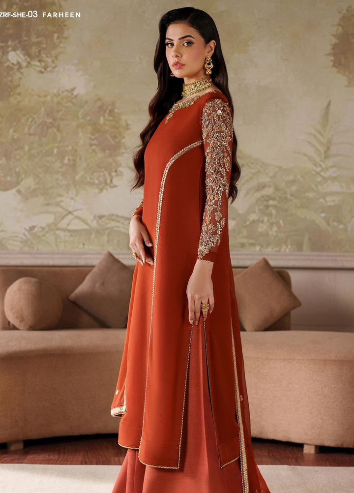 Saheera by Zarif Embroidered Raw Silk Suits Unstitched 3 Piece ZRF25SF SHE-03 Farheen - Festive Collection