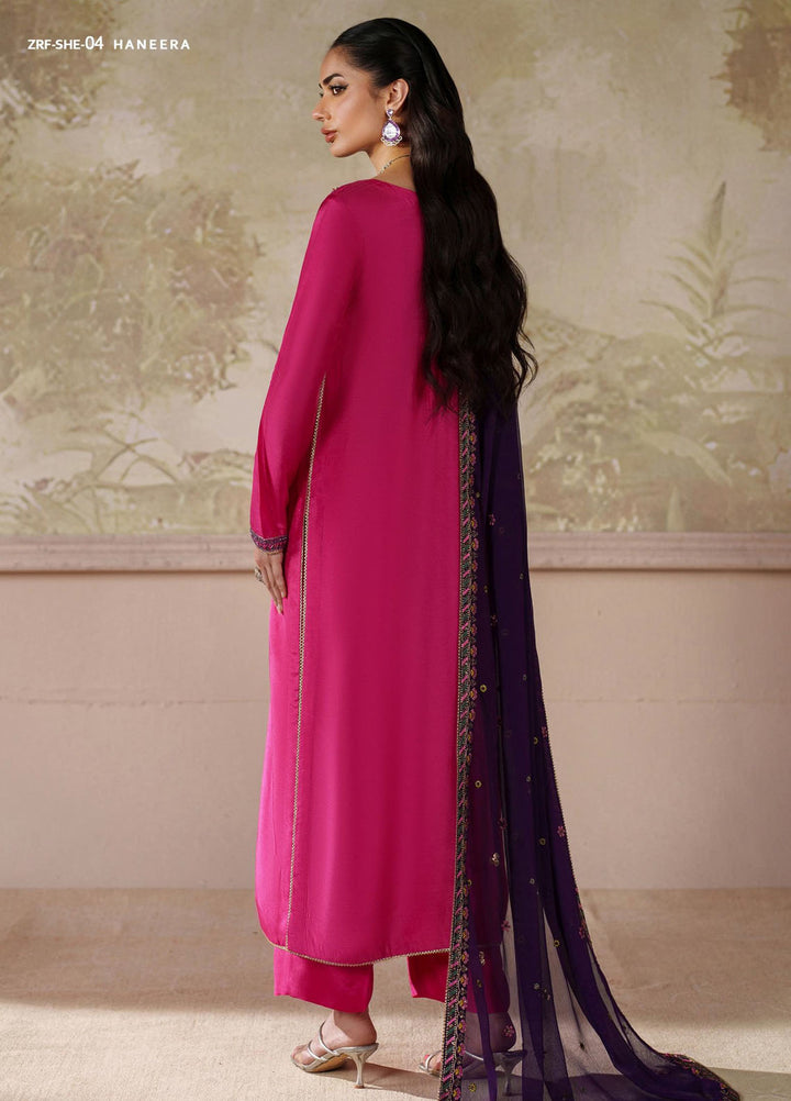 Saheera by Zarif Embroidered Raw Silk Suits Unstitched 3 Piece ZRF25SF SHE-04 Haneera - Festive Collection