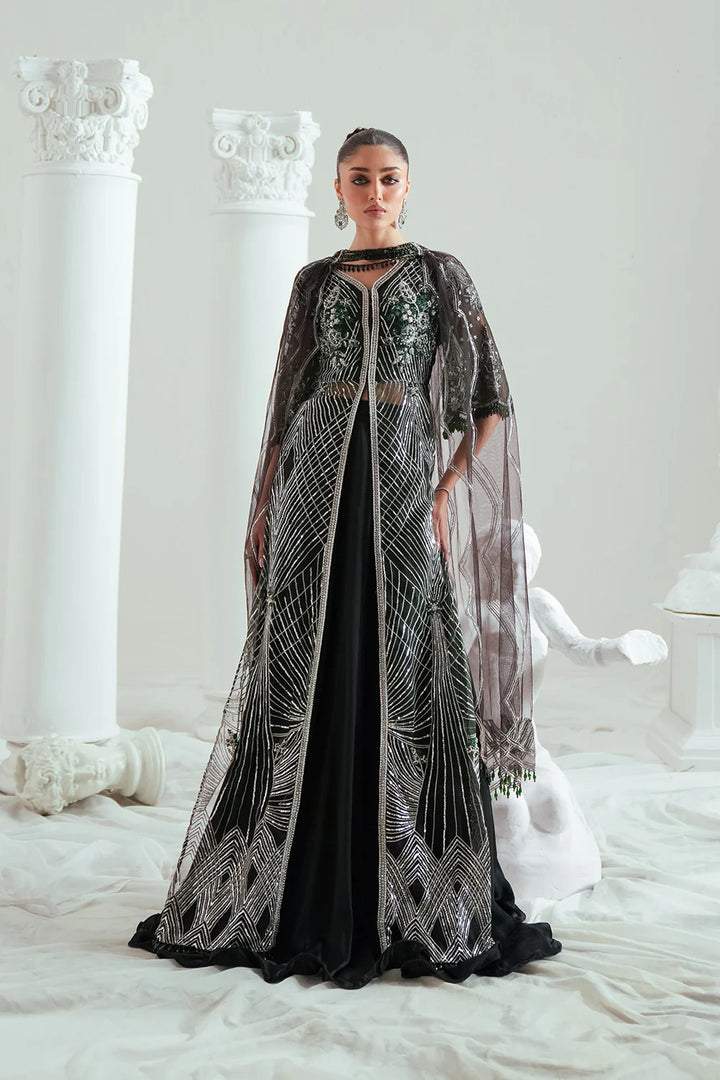 Elyse by Zariya Unstitched Embroidered Net 3 Piece Suit ZA26UEW Emeralda ZSU-6302 - Wedding Collection