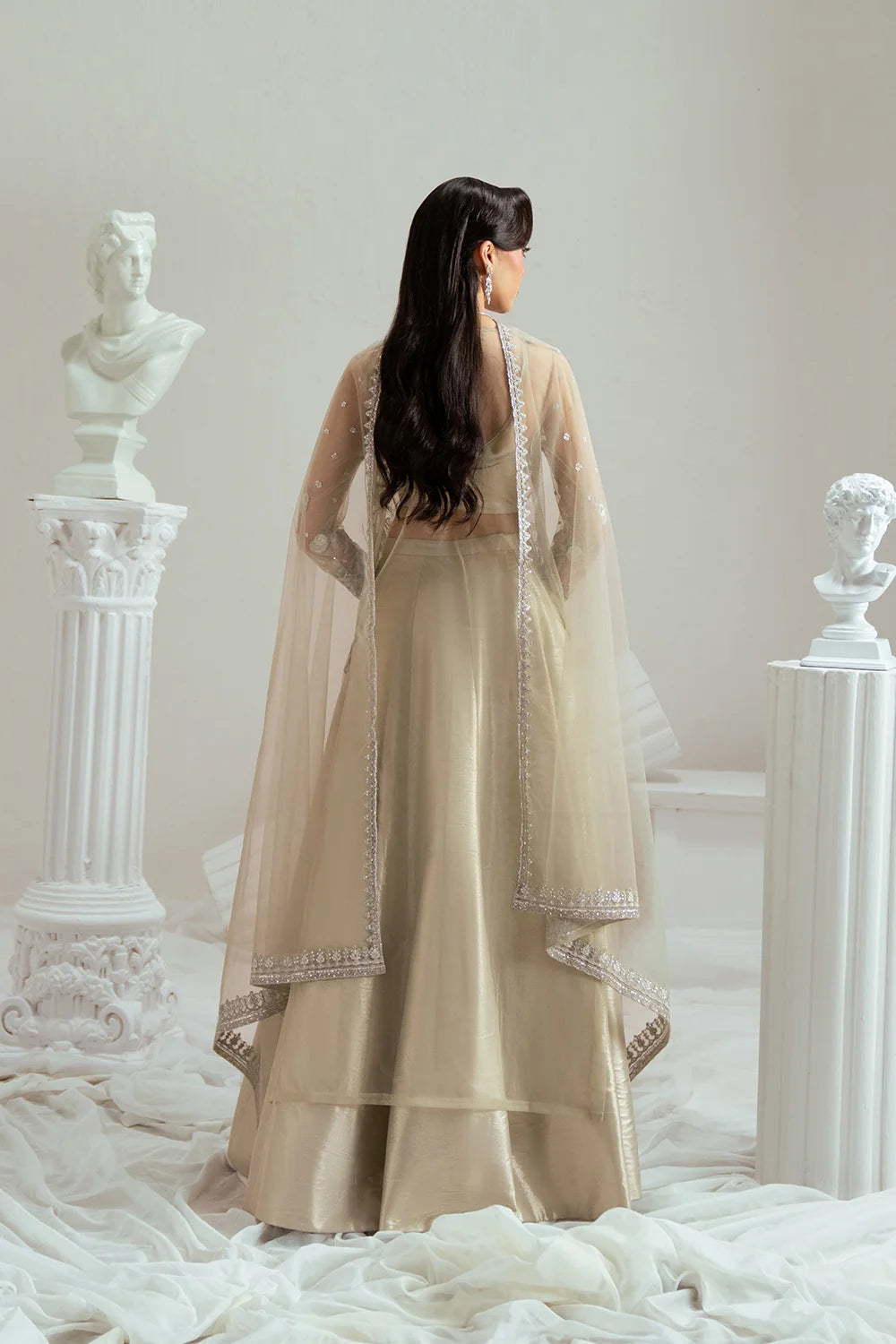 Elyse by Zariya Unstitched Embroidered Net 3 Piece Suit ZA26UEW Sandrine ZSU-6303 - Wedding Collection