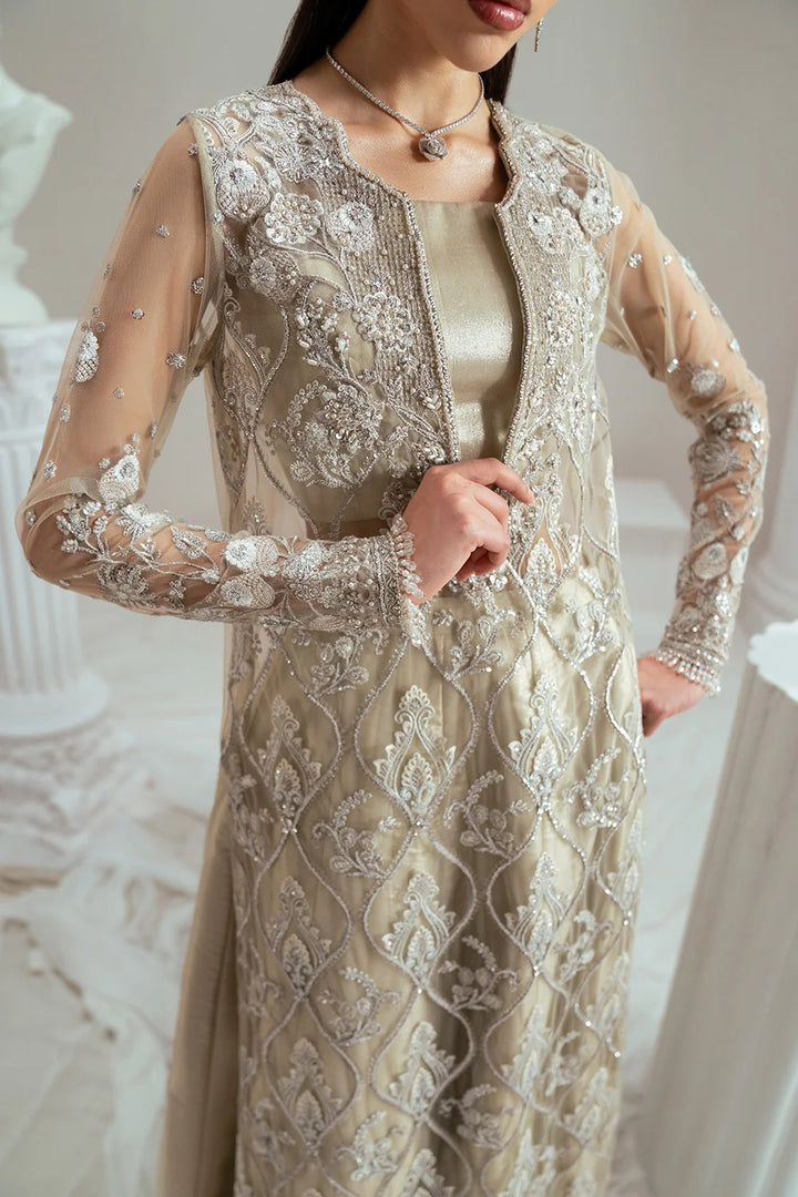 Elyse by Zariya Unstitched Embroidered Net 3 Piece Suit ZA26UEW Sandrine ZSU-6303 - Wedding Collection