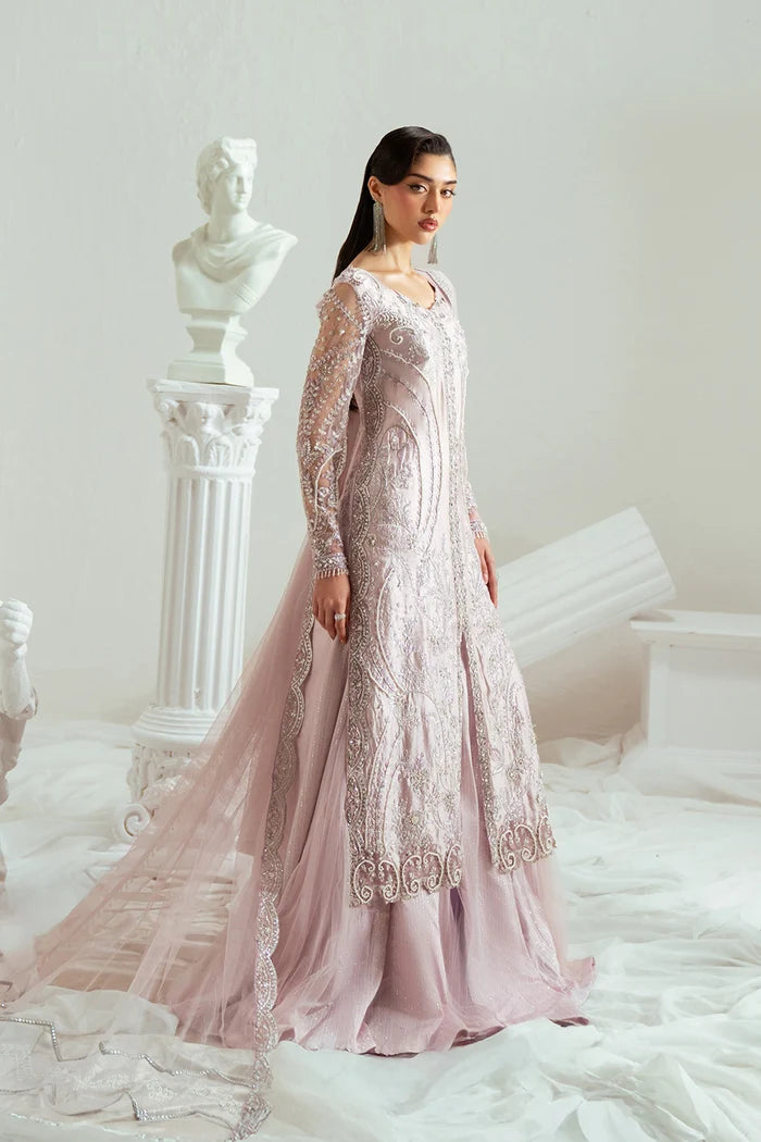 Elyse by Zariya Unstitched Embroidered Net 3 Piece Suit ZA26UEW Mauvette ZSU-6304 - Wedding Collection