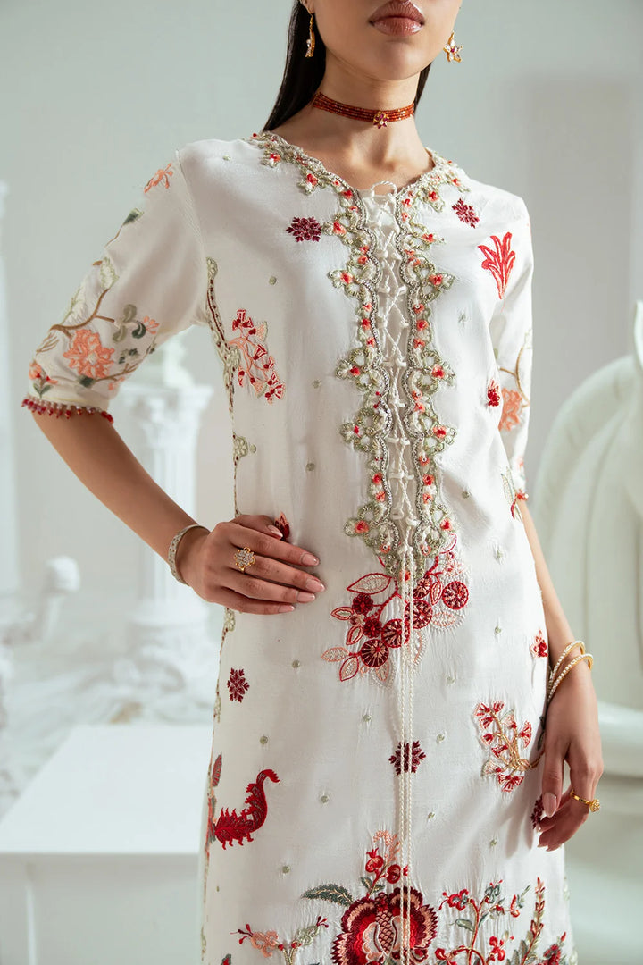 Elyse by Zariya Unstitched Embroidered Organza 3 Piece Suit ZA26UEW Ivorina ZSU-6305 - Wedding Collection