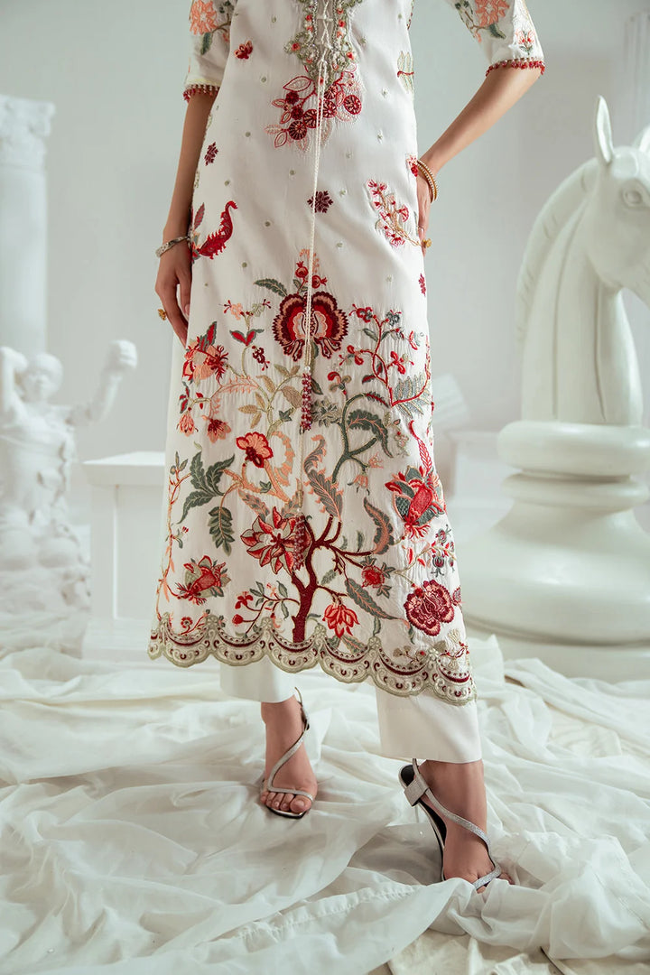 Elyse by Zariya Unstitched Embroidered Organza 3 Piece Suit ZA26UEW Ivorina ZSU-6305 - Wedding Collection