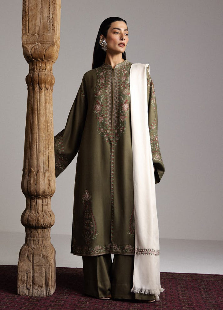 Saraab by Zara Shahjahan Unstitched Embroidered Marina 3 Piece Suit ZS26USW Chinar - Winter Collection