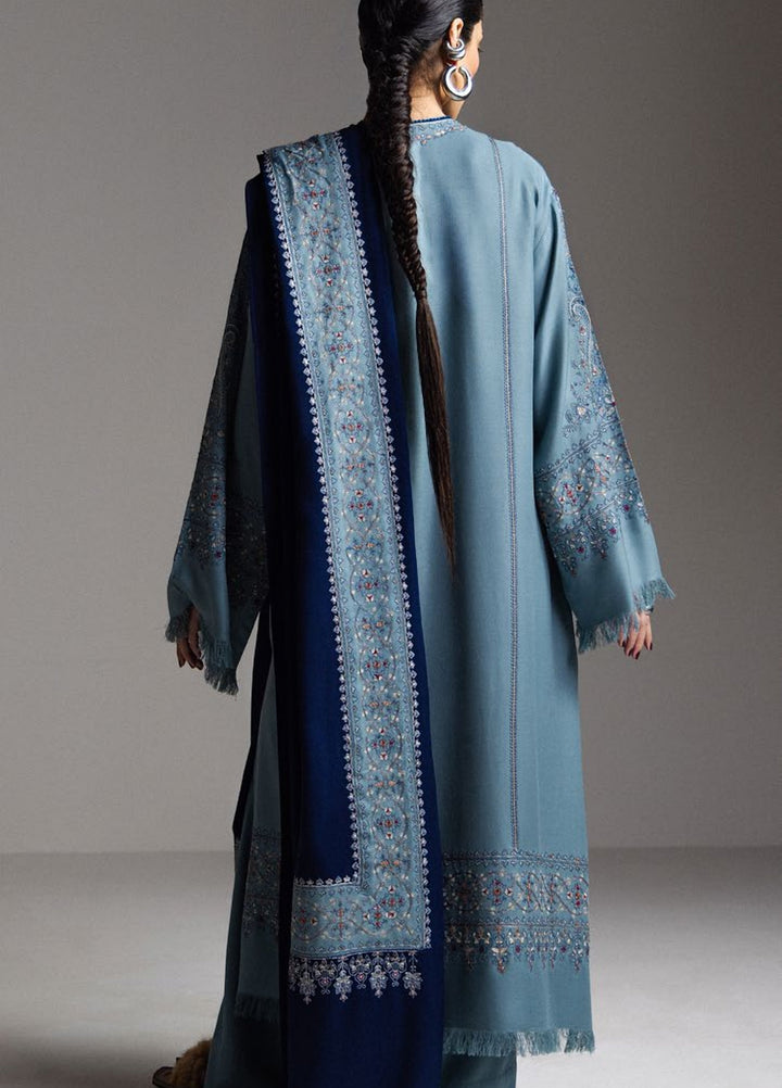 Saraab by Zara Shahjahan Unstitched Embroidered Marina 3 Piece Suit ZS26USW Firoza - Winter Collection