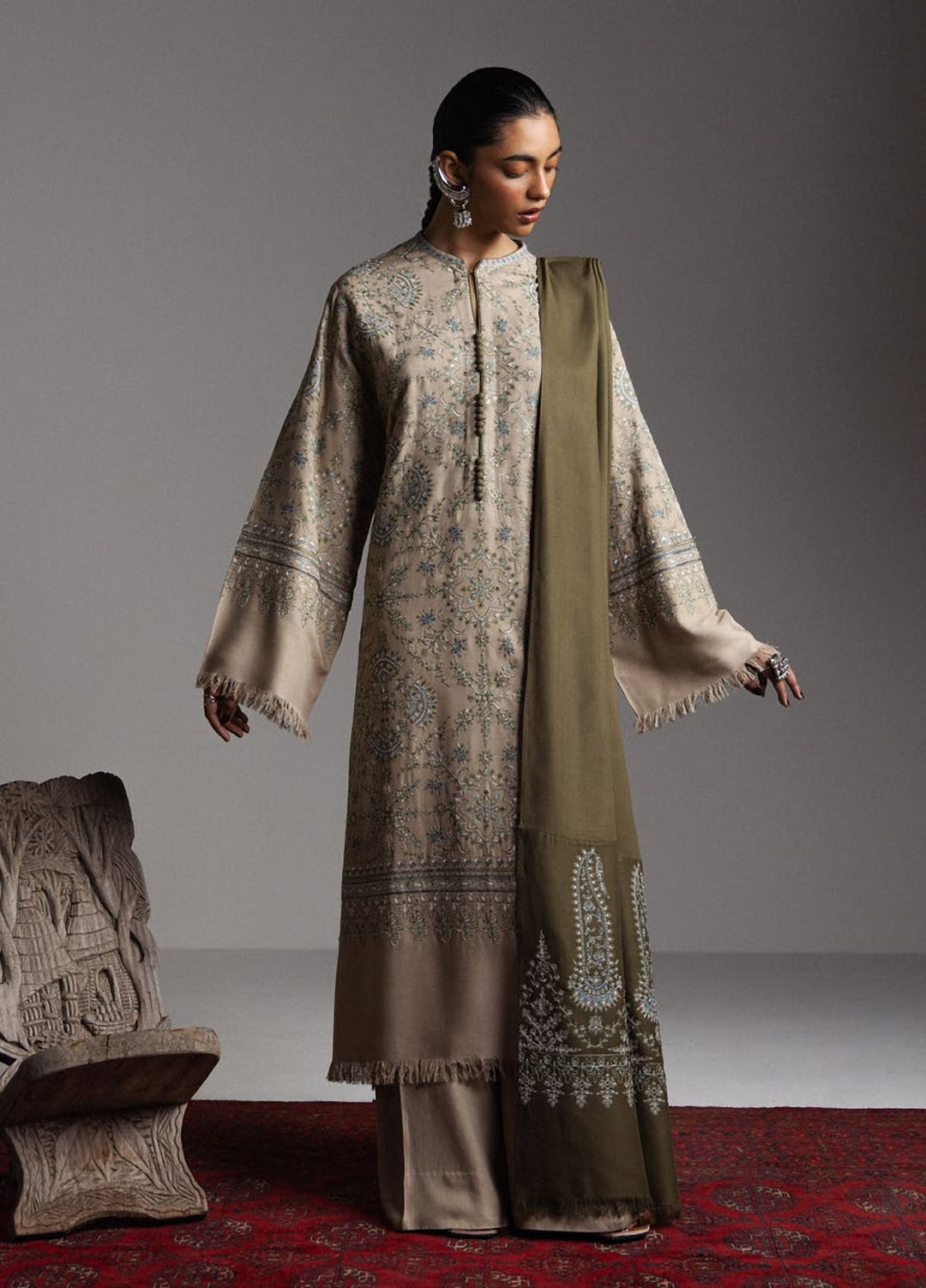 Saraab by Zara Shahjahan Unstitched Embroidered Marina 3 Piece Suit ZS26USW Sarab - Winter Collection