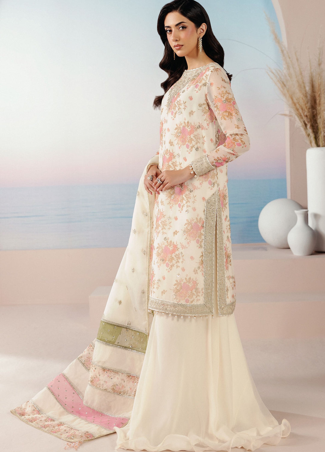 Roselle by Zarif Unstitched Embroidered Chiffon 3 Piece Suit ZR26UR ZRRPE-FABLE 07 - Festive Collection