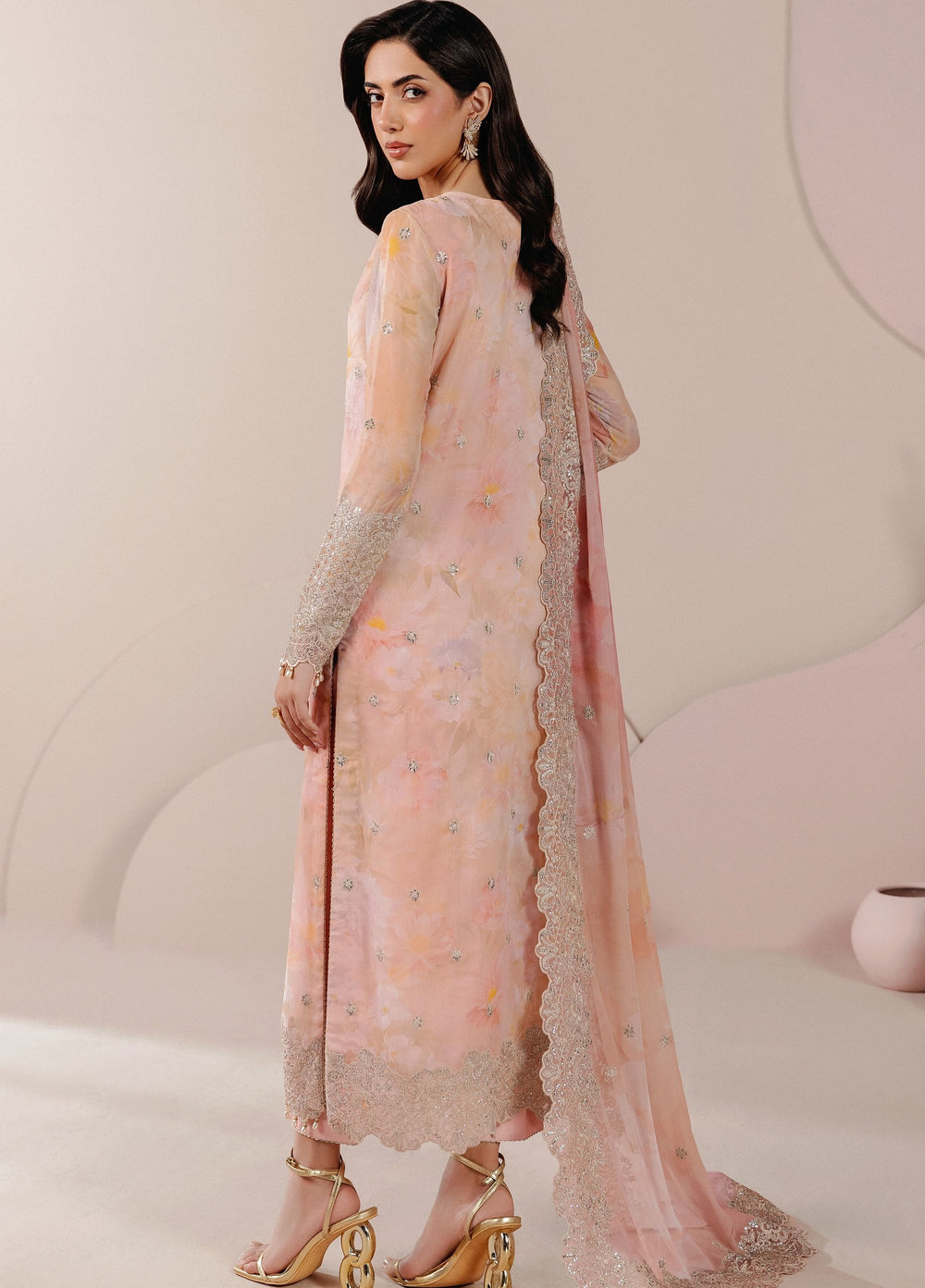 Roselle by Zarif Unstitched Embroidered Chiffon 3 Piece Suit ZR26UR ZRRPE-FLORE 02 - Festive Collection