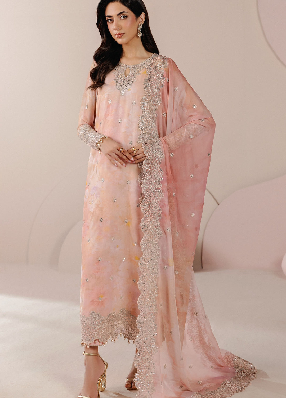 Roselle by Zarif Unstitched Embroidered Chiffon 3 Piece Suit ZR26UR ZRRPE-FLORE 02 - Festive Collection