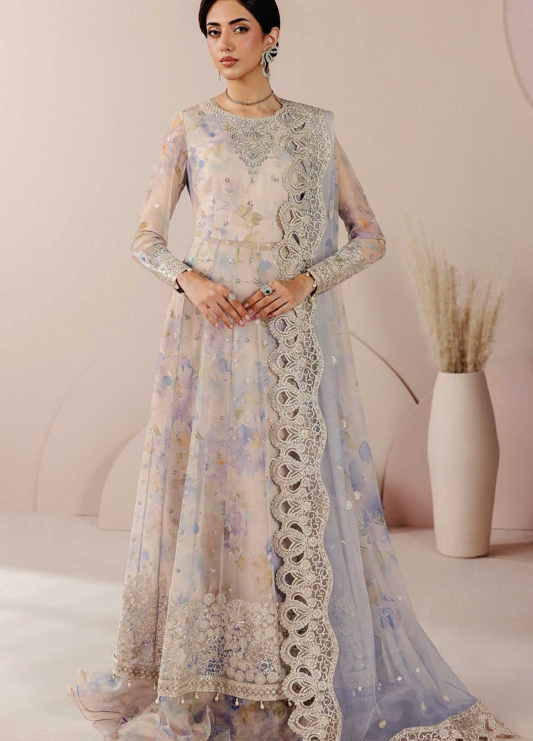Roselle by Zarif Unstitched Embroidered Chiffon 3 Piece Suit ZR26UR ZRRPE-HAVEN 01 - Festive Collection