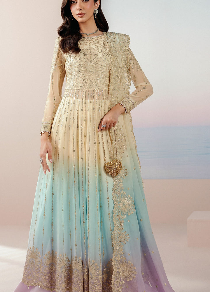 Roselle by Zarif Unstitched Embroidered Chiffon 3 Piece Suit ZR26UR ZRRPE-OPALINE 03 - Festive Collection