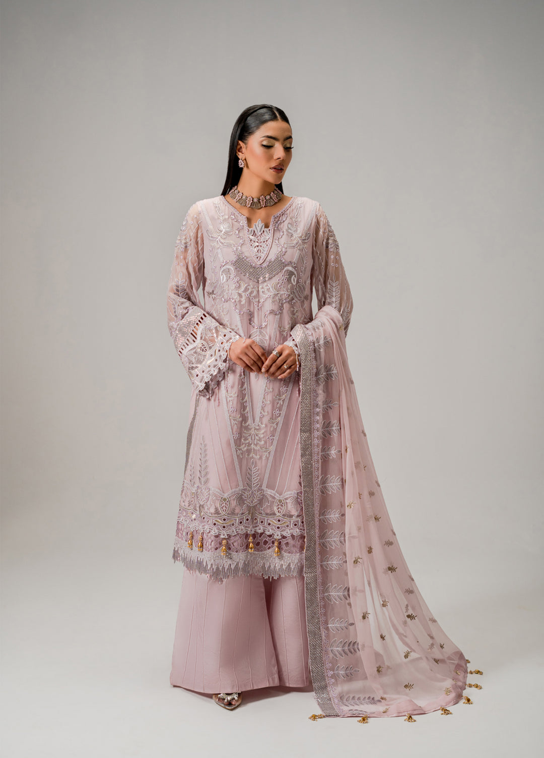 Zebtan Women Unstitched Embroidered Chiffon 3 Piece Suit AR-05 Festive Collection