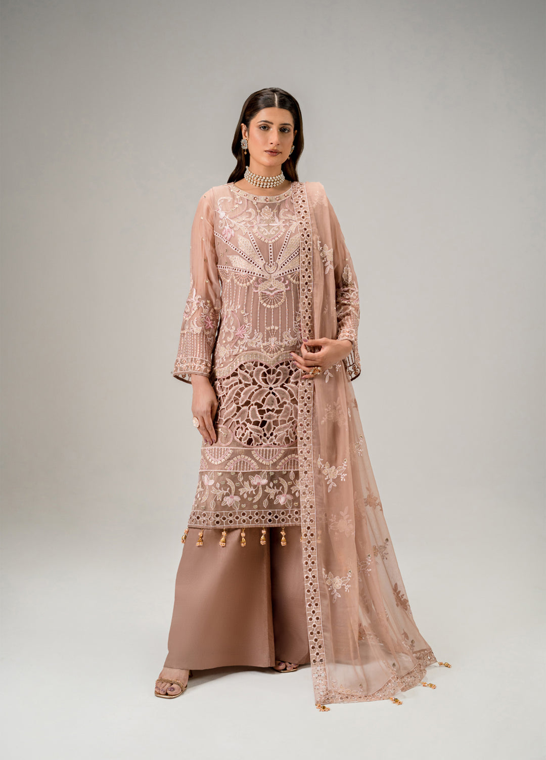 Zebtan Women Unstitched Embroidered Chiffon 3 Piece Suit AR-06 Festive Collection