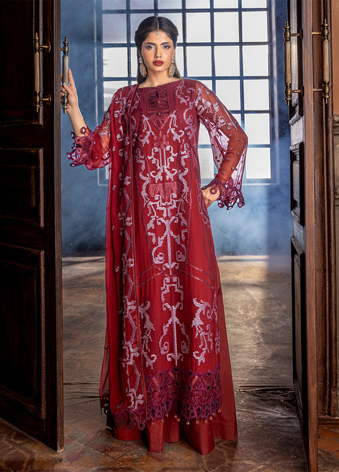 Zebtan Women Unstitched Embroidered Chiffon 3 Piece Suit AR-07 Festive Collection