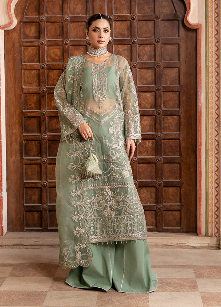 Zebtan Women Unstitched Embroidered Organza 3 Piece Suit RZ-05 Festive Collection