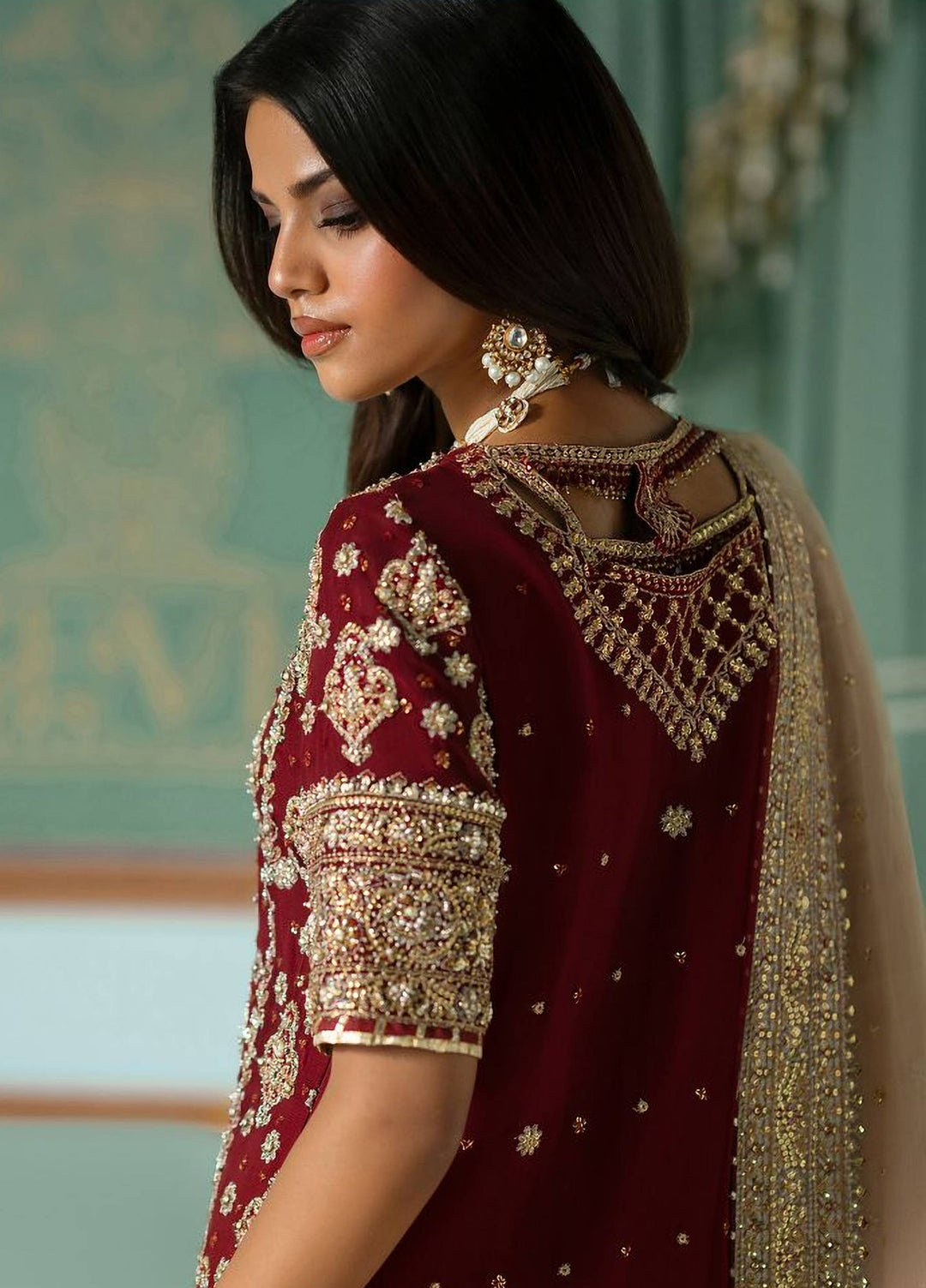 Afsana by Zevk Unstitched Embroidered Chiffon 3 Piece Suit ZV26UAW Anabi - Wedding Collection
