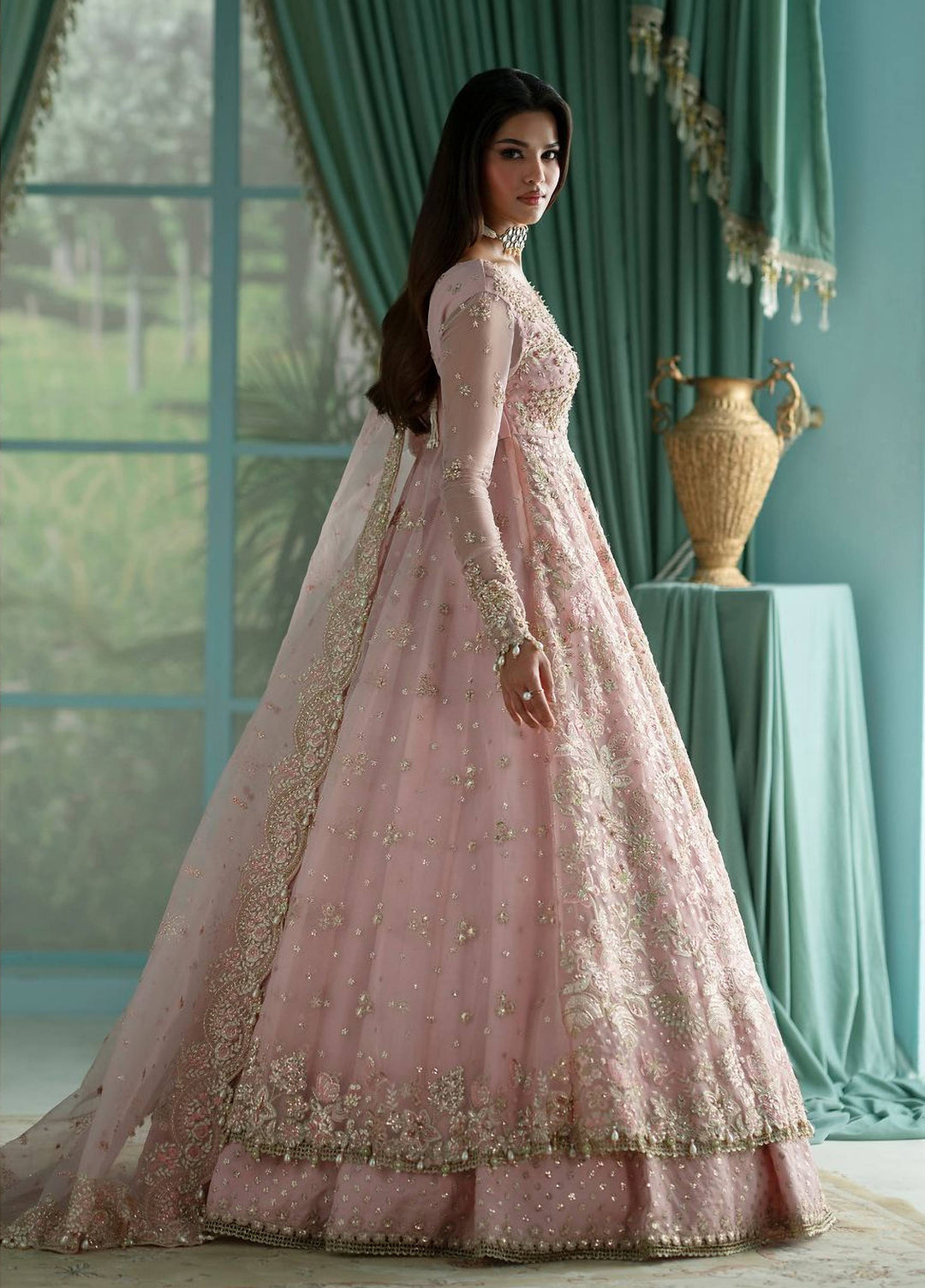 Afsana by Zevk Unstitched Embroidered Organza 3 Piece Suit ZV26UAW Anarkali - Wedding Collection
