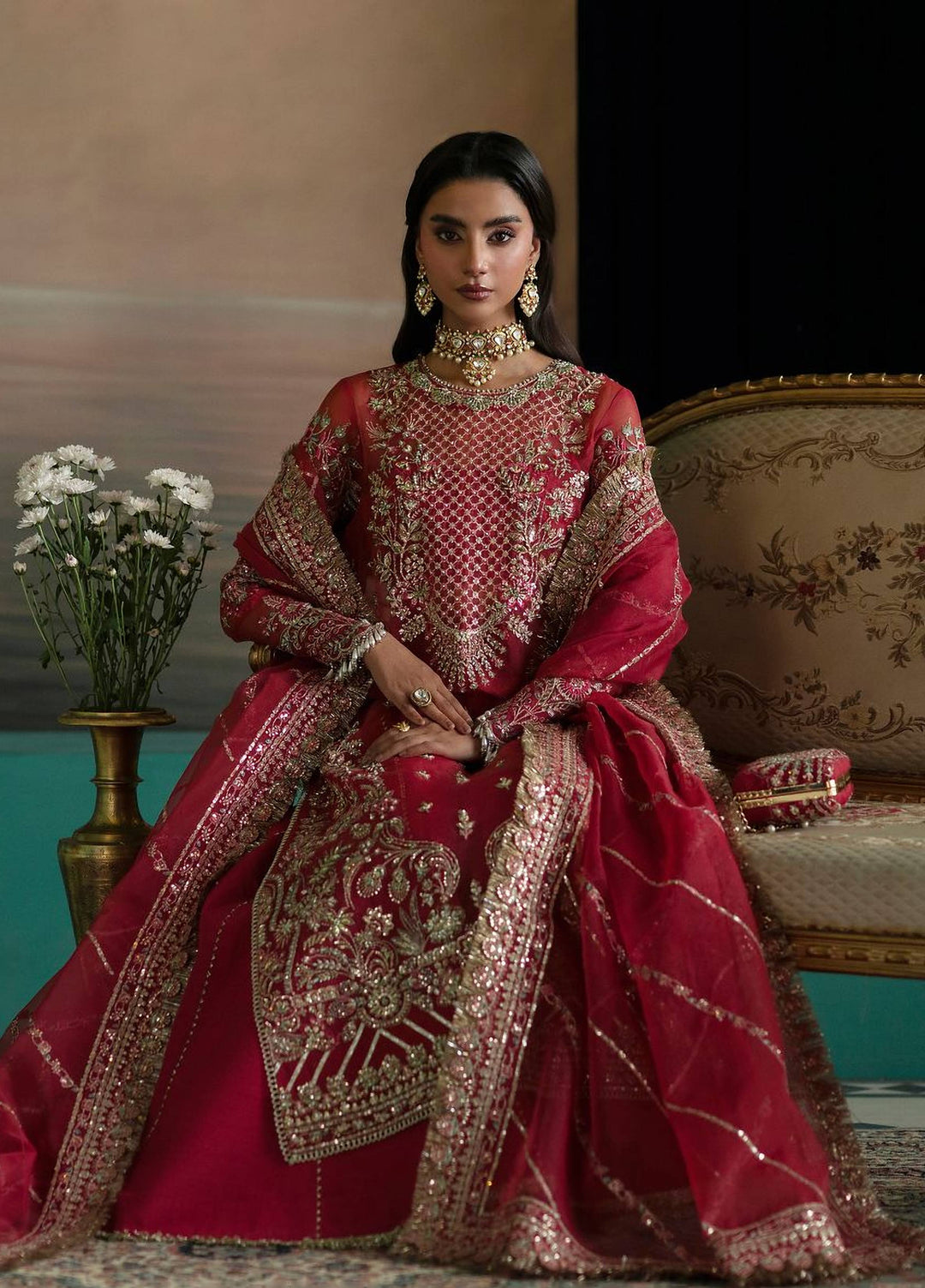 Afsana by Zevk Unstitched Embroidered Organza 3 Piece Suit ZV26UAW Gul Bahaar - Wedding Collection