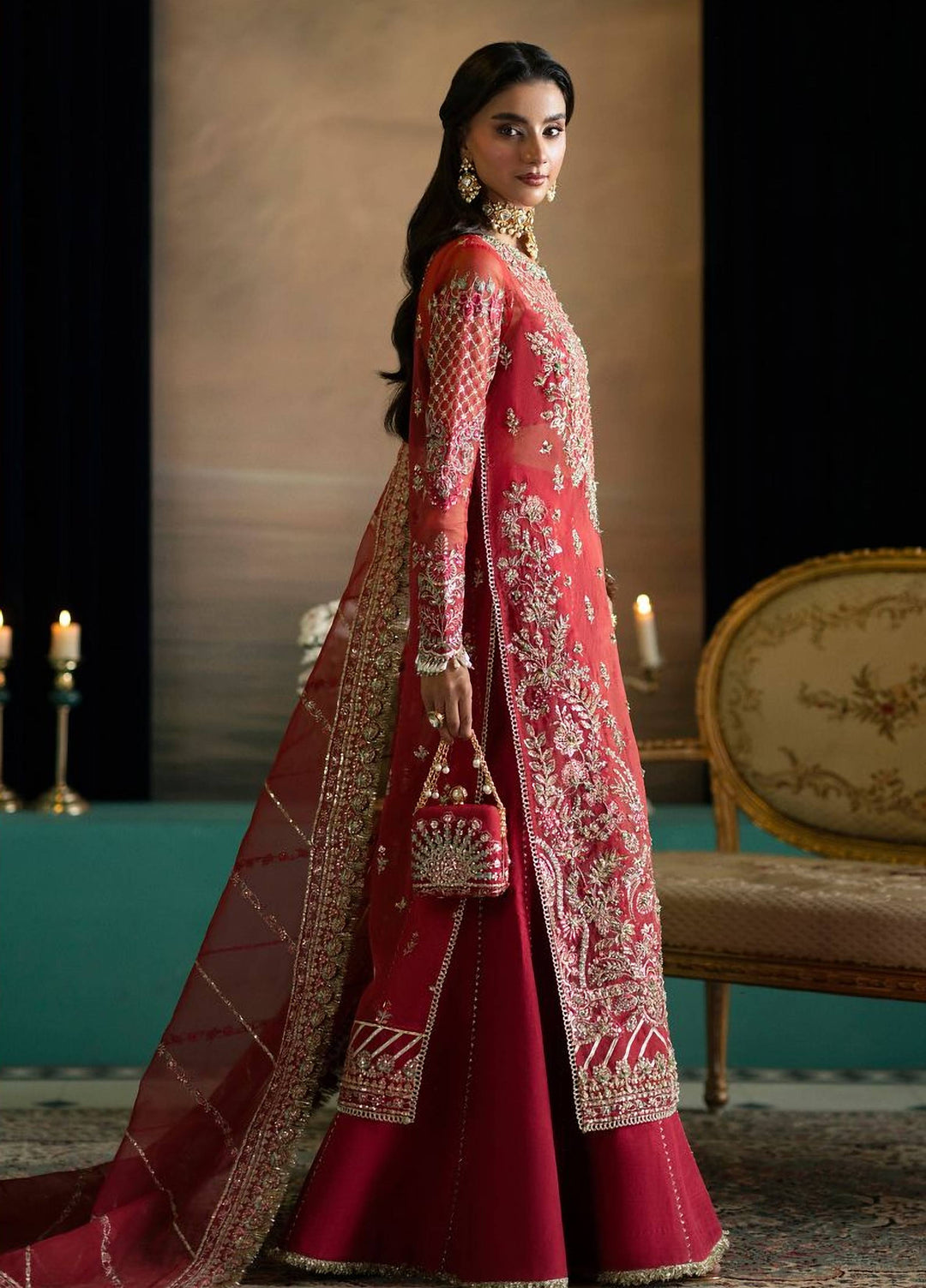 Afsana by Zevk Unstitched Embroidered Organza 3 Piece Suit ZV26UAW Gul Bahaar - Wedding Collection
