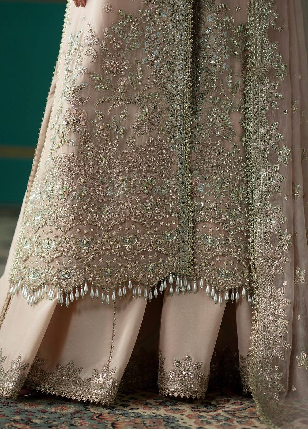 Afsana by Zevk Unstitched Embroidered Chiffon 3 Piece Suit ZV26UAW Resham - Wedding Collection