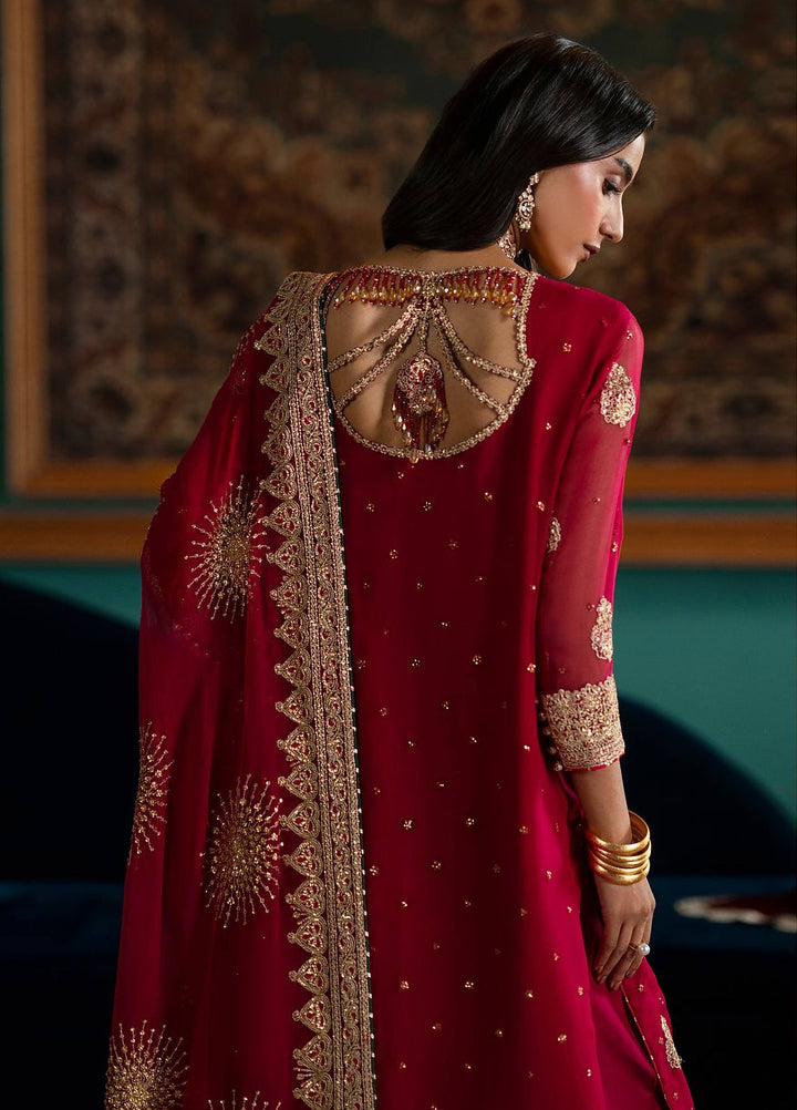 Afsana by Zevk Unstitched Embroidered Chiffon 3 Piece Suit ZV26UAW Rubai - Wedding Collection