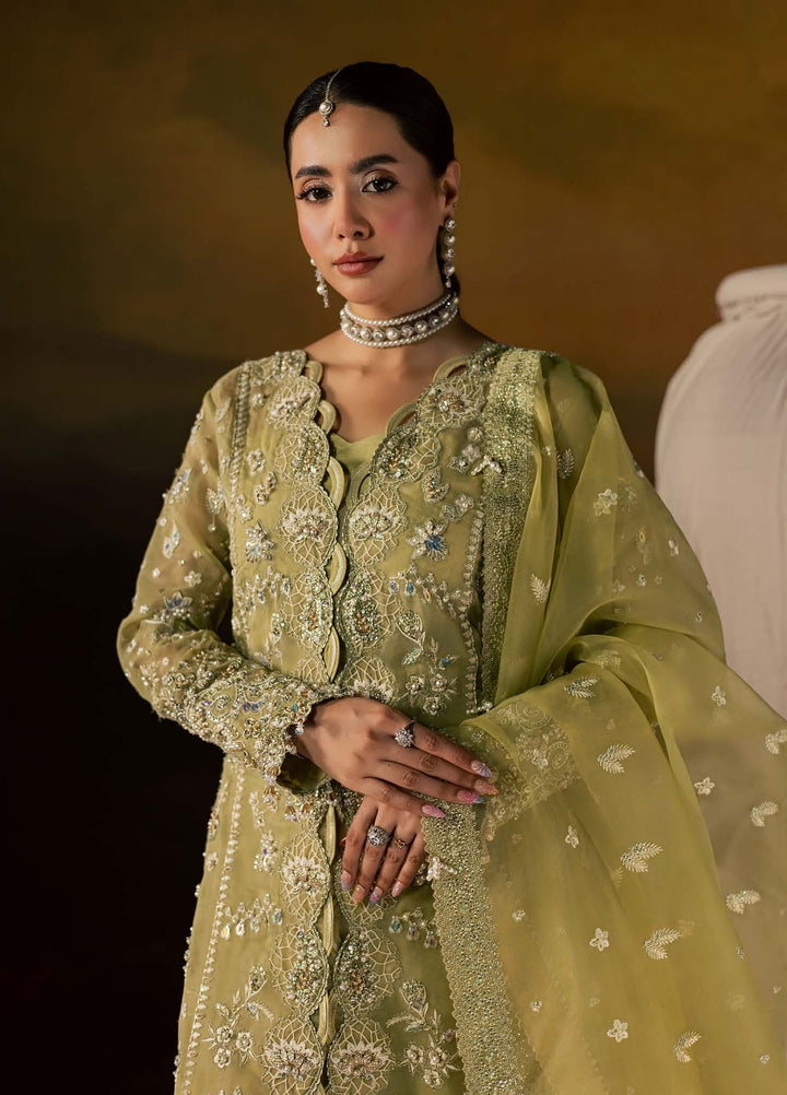 Zeynor by Aylin Unstitched Hand work Organza 3 Piece Suit AY26UZO Selenite - Wedding Collection