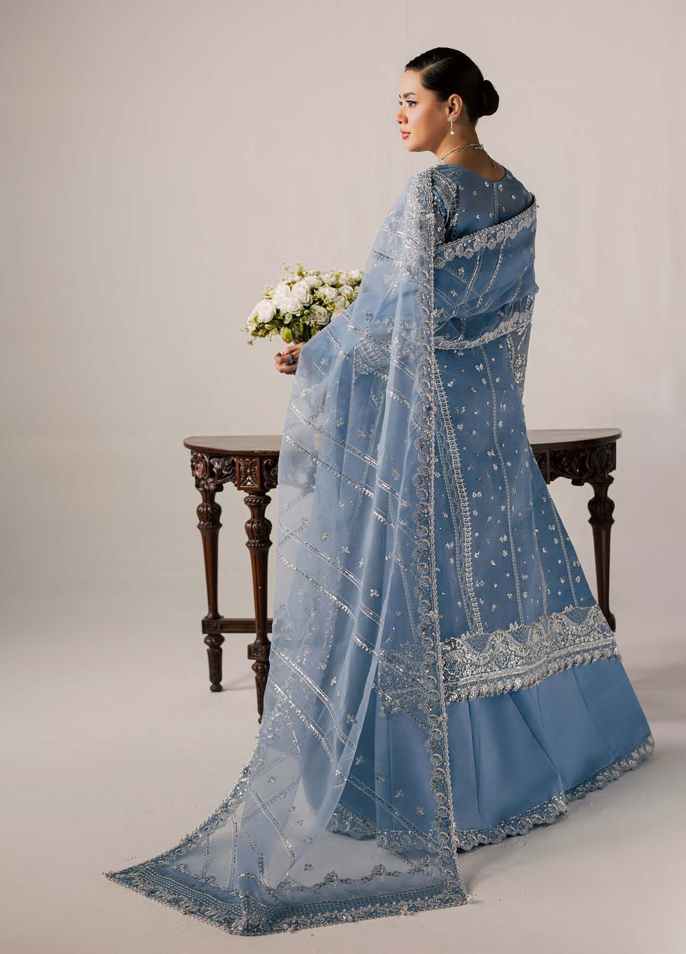 Zeynor by Aylin Unstitched Hand work Organza 3 Piece Suit AY26UZO Serpentine - Wedding Collection