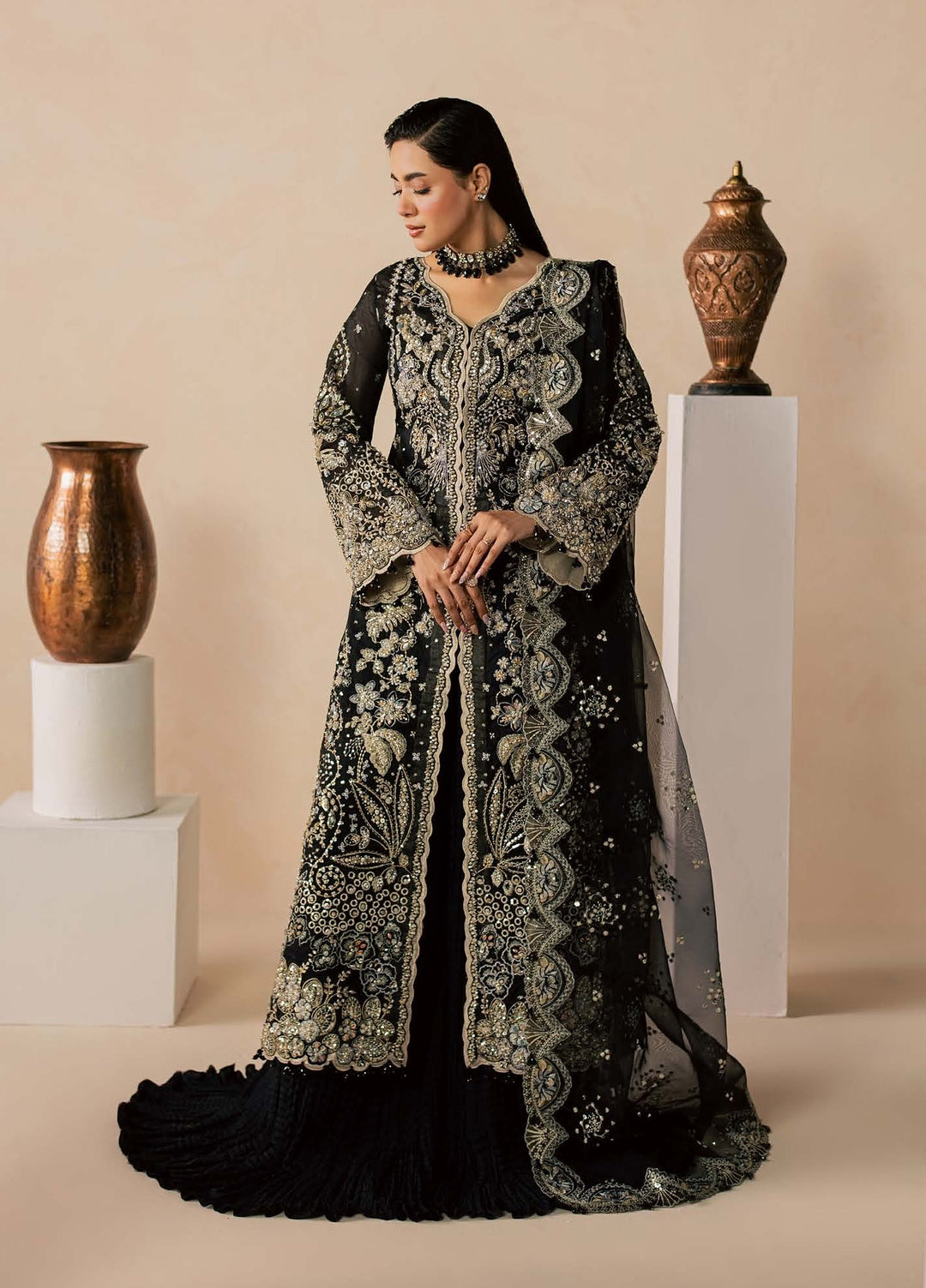 Zeynor by Aylin Unstitched Hand work Organza 3 Piece Suit AY26UZO Beryl - Wedding Collection