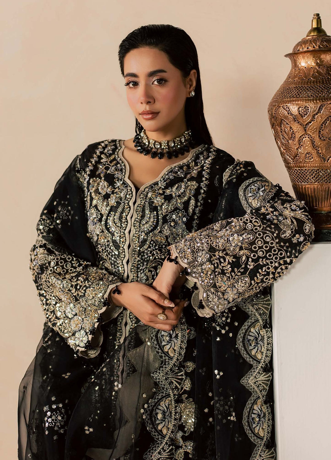 Zeynor by Aylin Unstitched Hand work Organza 3 Piece Suit AY26UZO Beryl - Wedding Collection