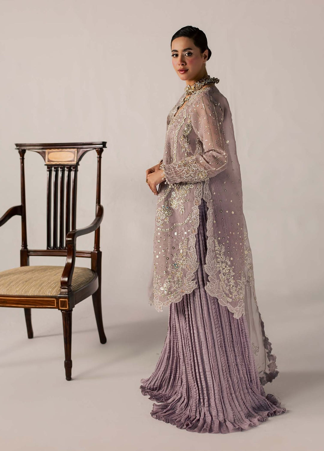 Zeynor by Aylin Unstitched Hand work Organza 3 Piece Suit AY26UZO Lolite - Wedding Collection