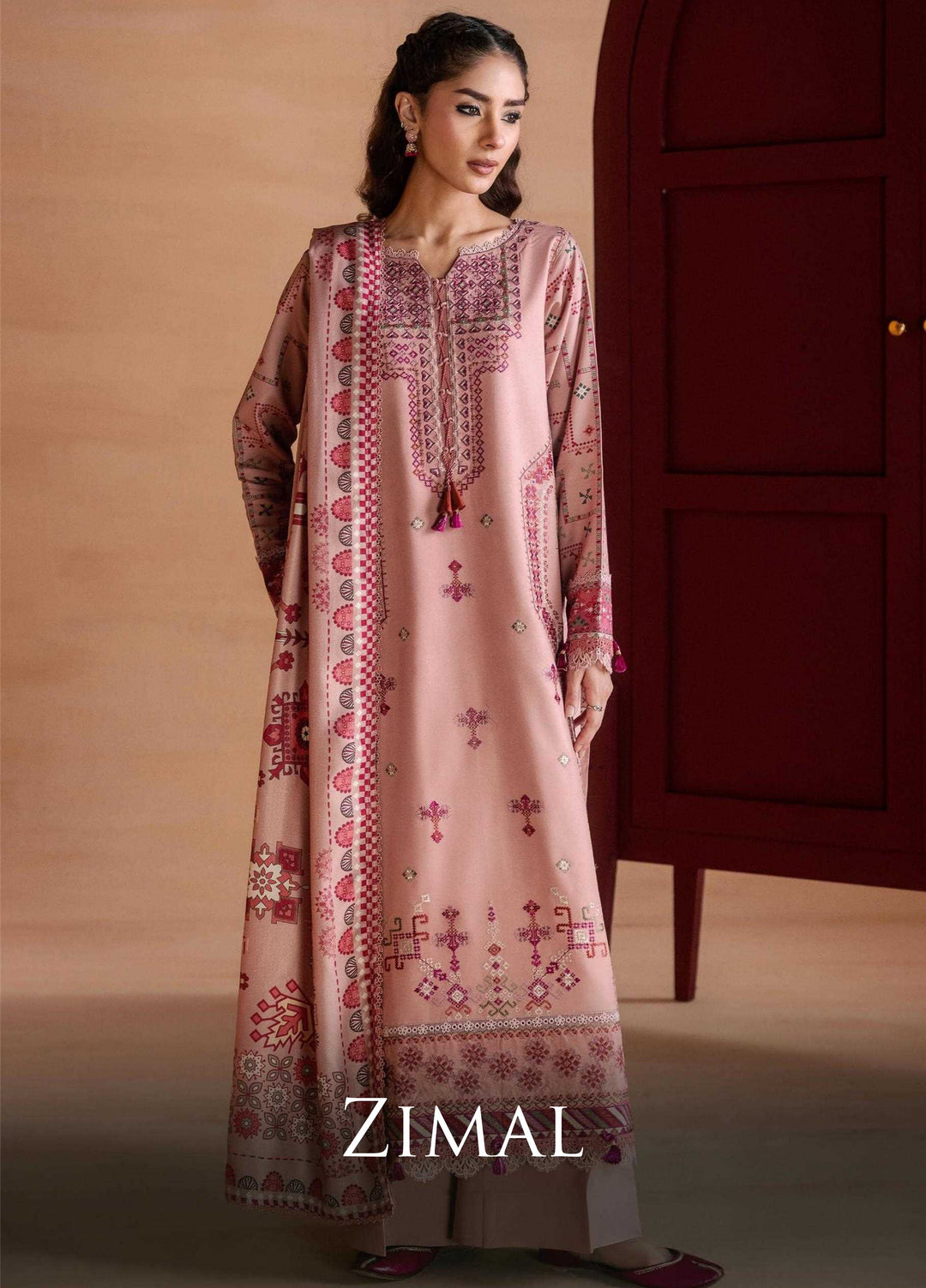 One Nation by Florent Unstitched Embroidered Viscose 3 Piece Suit FL26UON Zimal - Casual Collection