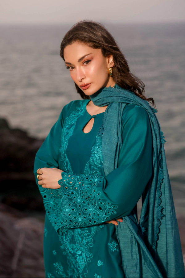 Manara by Maria Embroidered Chiffon 3 Piece Suit ZINNIA - Festive Collection