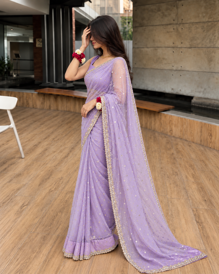 Luxe by Imran Aftab Unstitched Embroidered Organza Saree Suit IASC 26 - Festive Collection