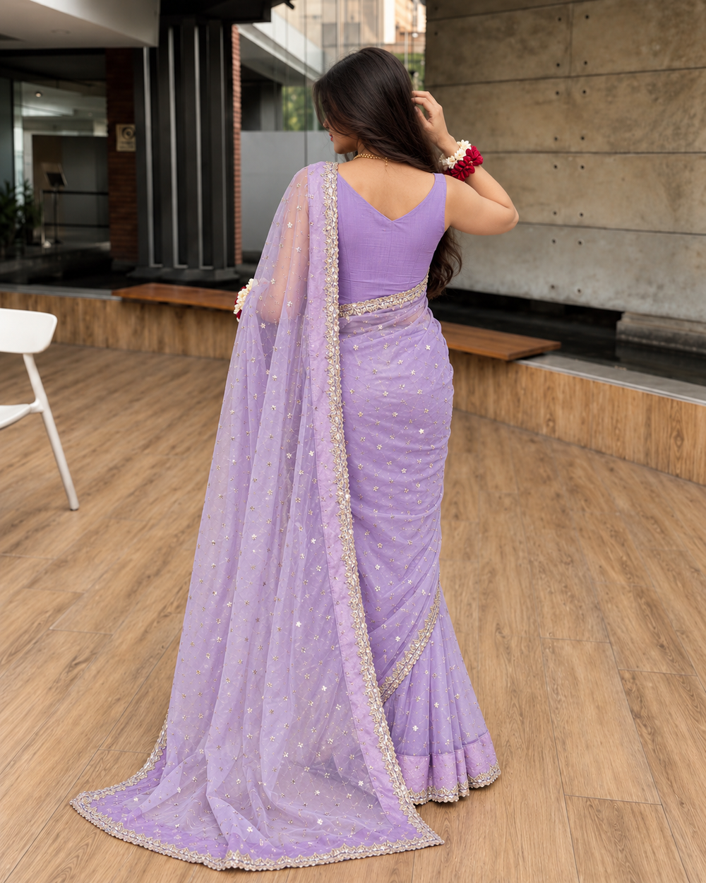 Luxe by Imran Aftab Unstitched Embroidered Organza Saree Suit IASC 26 - Festive Collection