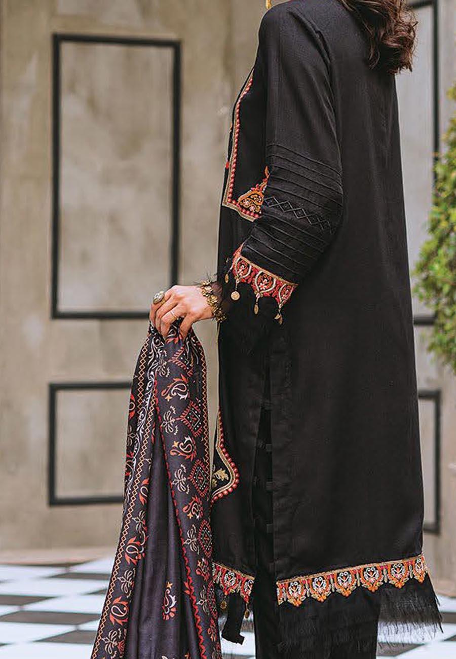 Aabyaan Embroidered Linen Suits Unstitched 3 Piece ABY21W 03 Nuray - Winter Collection