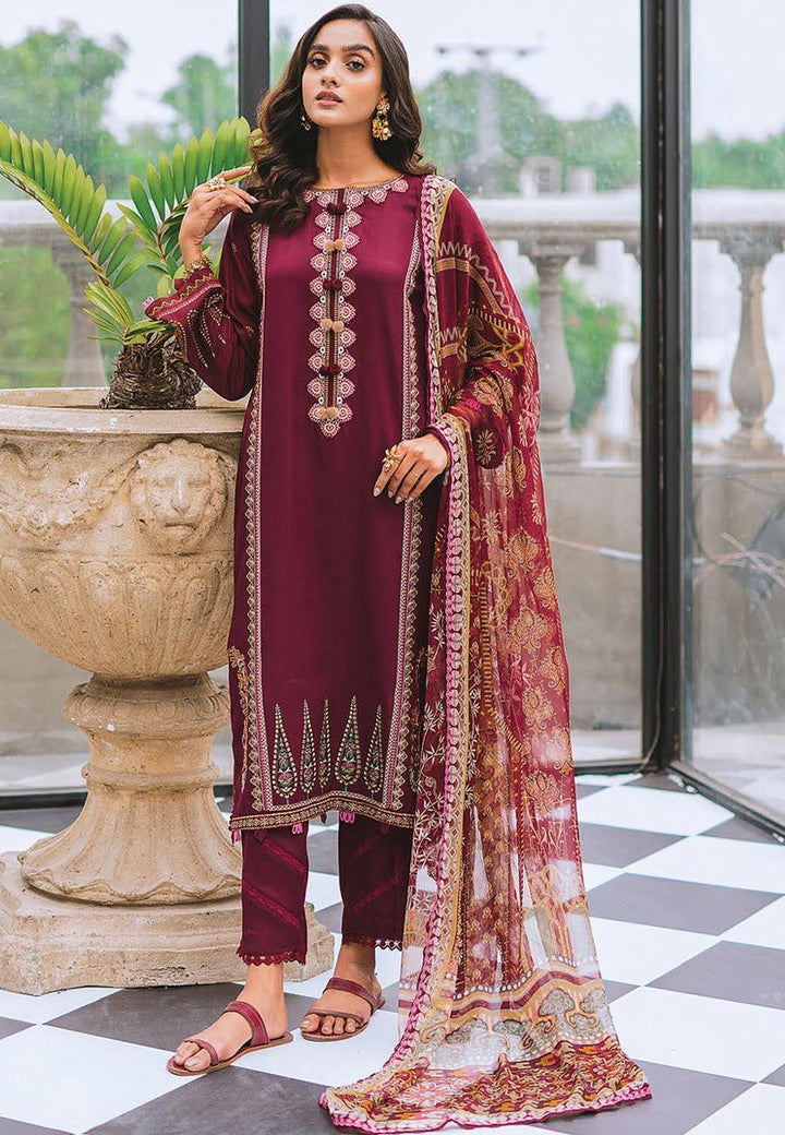 Aabyaan Embroidered Linen Suits Unstitched 3 Piece ABY21W 04 Ayla - Winter Collection