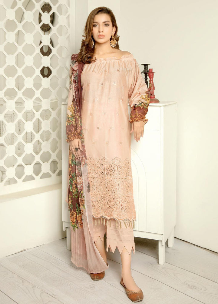 Aafreen By Riaz Arts Embroidered Lawn Suits Unstitched 3 Piece RA21-AF11 84 - Summer Collection
