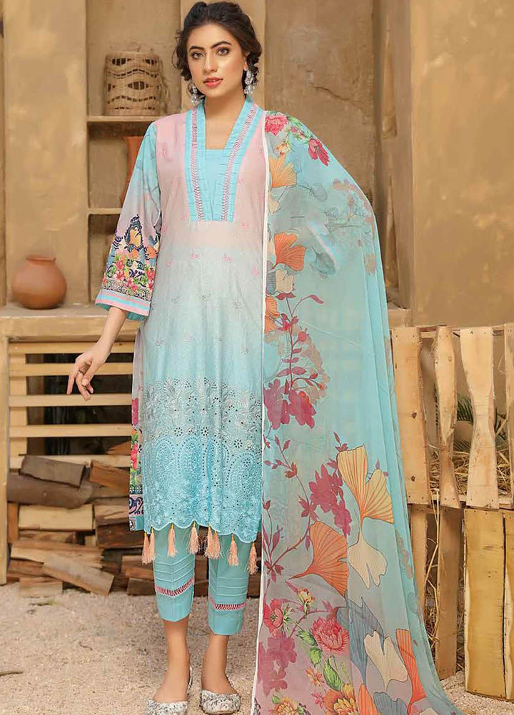 Aafreen by Riaz Arts Embroidered Lawn Suits Unstitched 3 Piece RA21AF 12 - Summer Collection