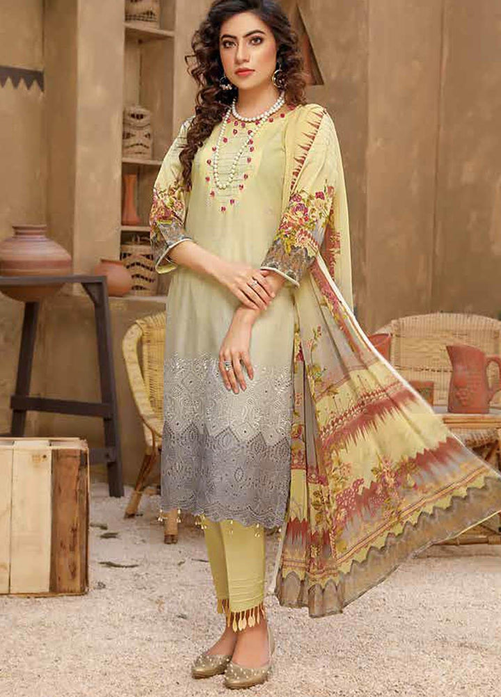 Aafreen by Riaz Arts Embroidered Lawn Suits Unstitched 3 Piece RA21AF 13 - Summer Collection