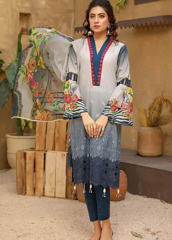 Aafreen by Riaz Arts Embroidered Lawn Suits Unstitched 3 Piece RA21AF 17 - Summer Collection