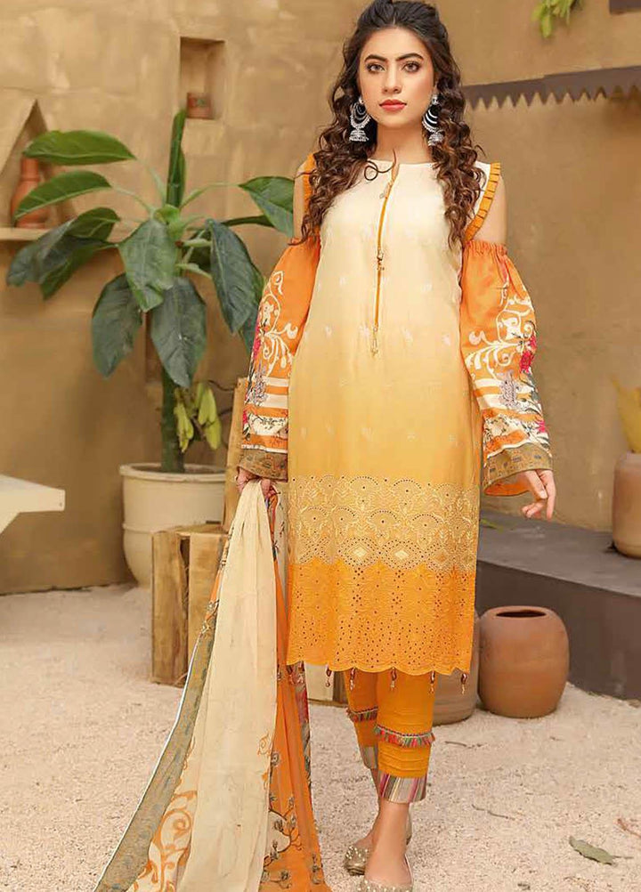 Aafreen by Riaz Arts Embroidered Lawn Suits Unstitched 3 Piece RA21AF 20 - Summer Collection