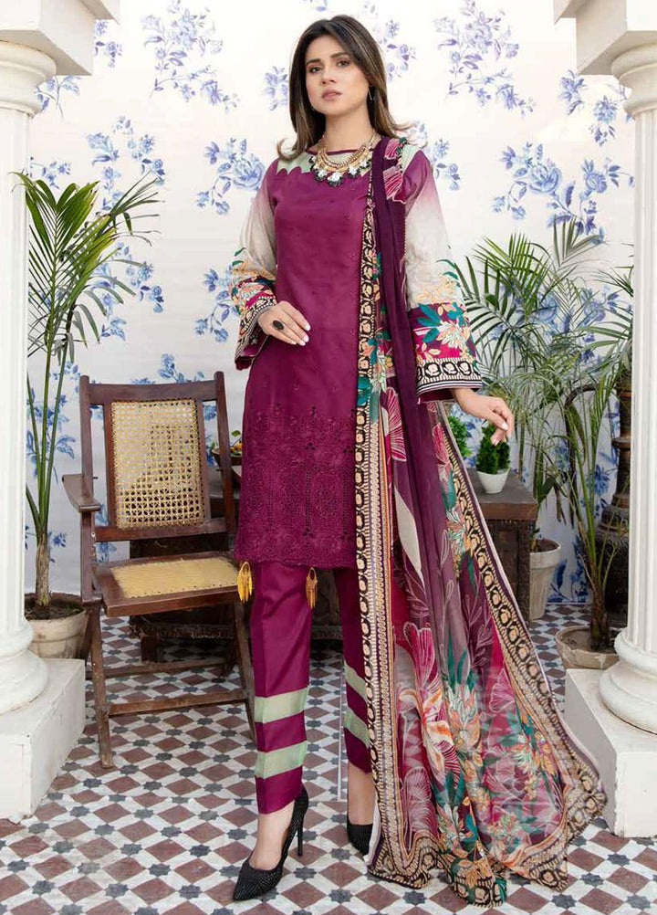 Aafreen by Riaz Arts Embroidered Lawn Suits Unstitched 3 Piece RA21AF-3 AF-22 - Summer Collection