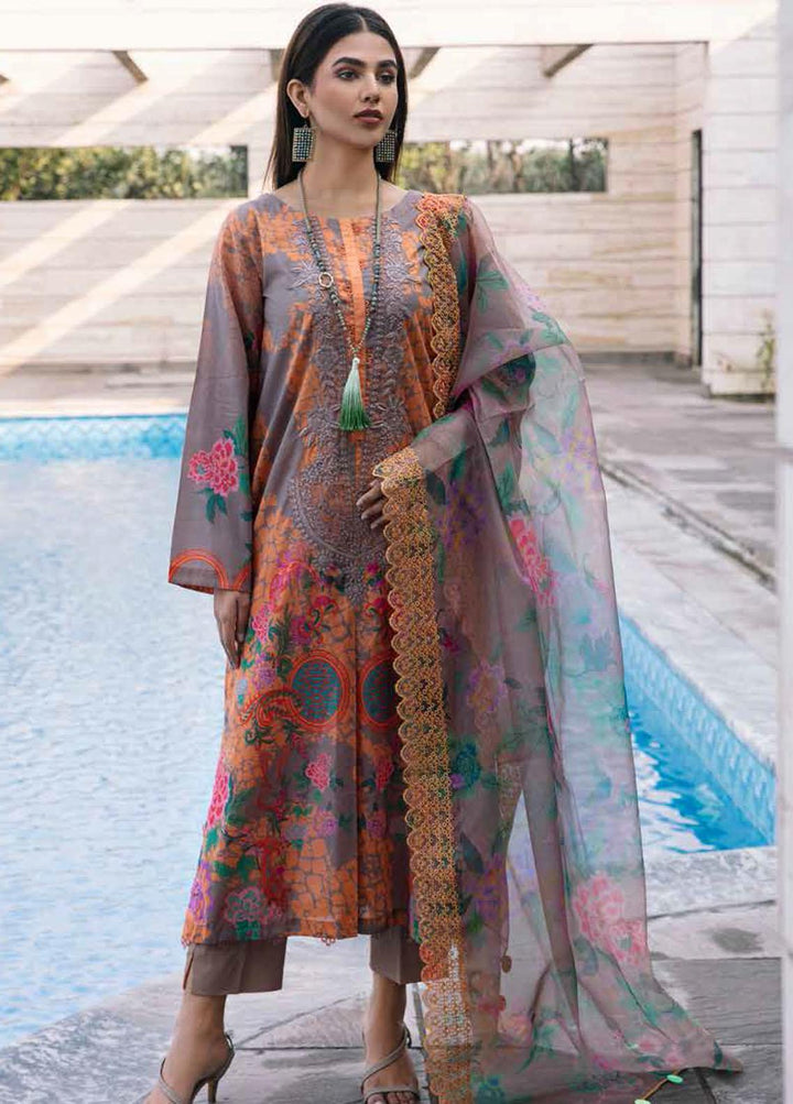 Aaghaz By Charizma Embroidered Lawn Suits Unstitched 3 Piece CRZ23AG AG-05B - Summer Collection