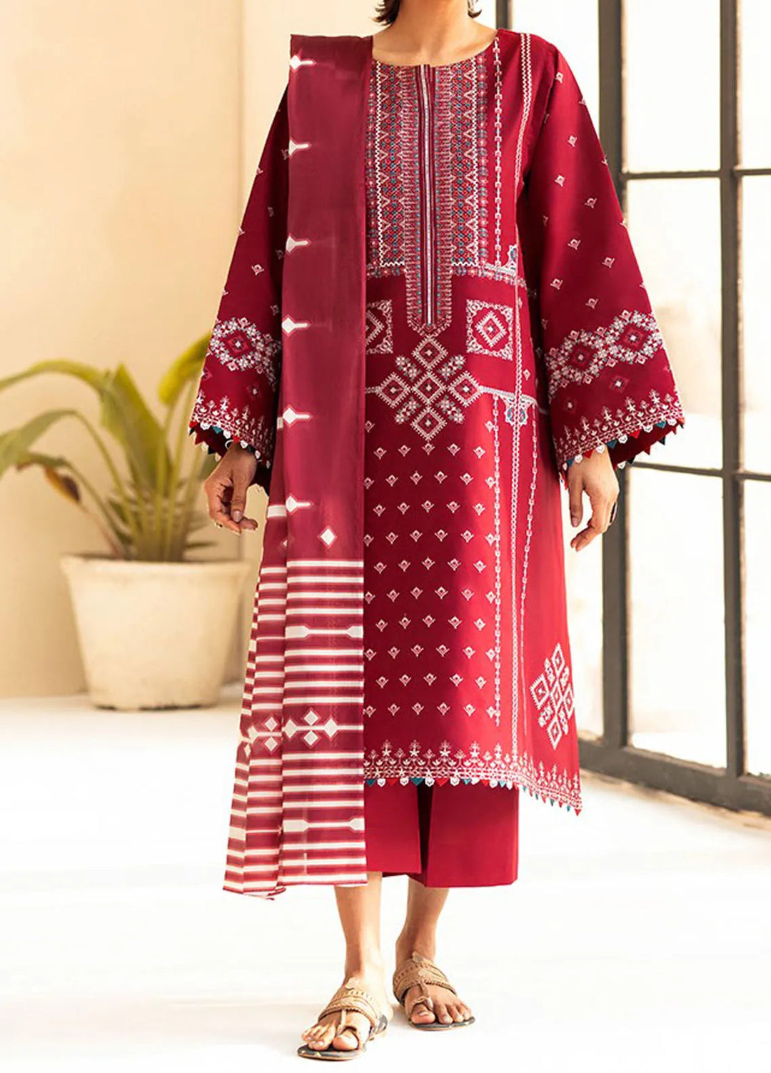Aaina by Bin Ilyas Embroidered Lawn Suit Unstitched 3 Piece BI25AL 84 A - Summer Collection