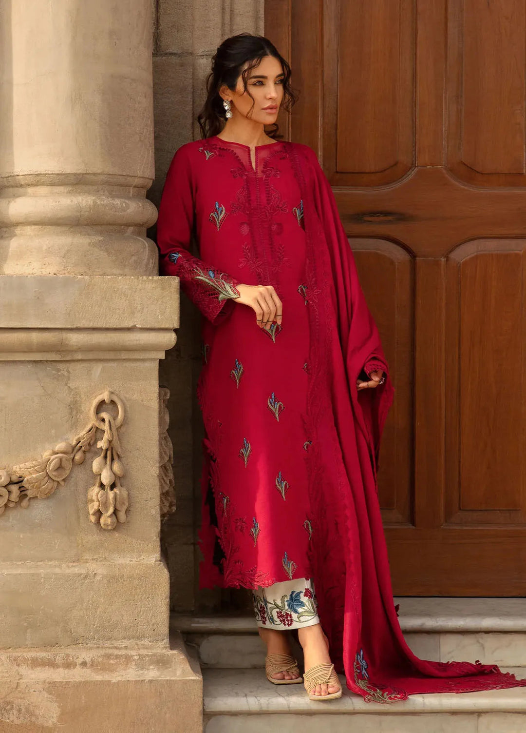 Aaleen by Crimson Embroidered Karandi Suit Unstitched 3 Piece CR24AW Jurao Ka kaam - Winter Collection