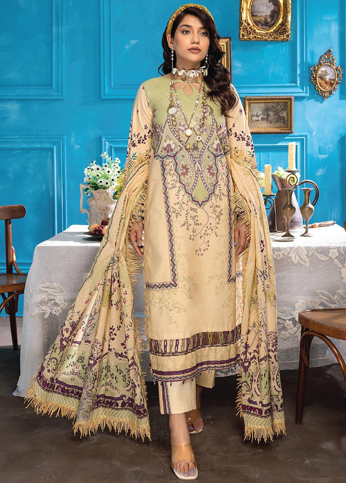 Aangan By Humdum Printed Lawn Suits Unstitched 3 Piece HD23AL D-04 ...