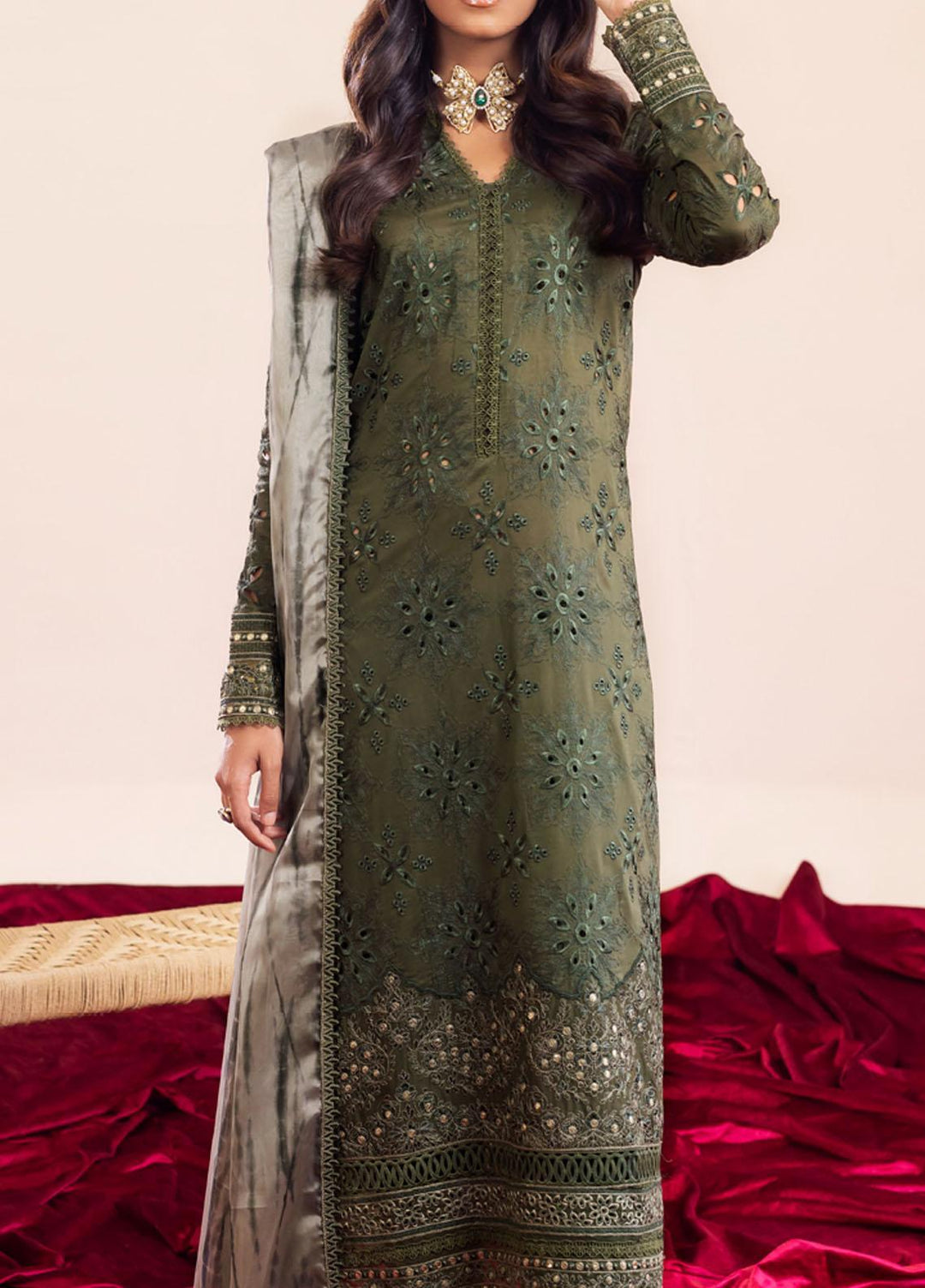 Aashiaan By Iznik Embroidered Lawn Suits Unstitched 3 Piece IZ23AS AL-06 Zareen - Festive Collection