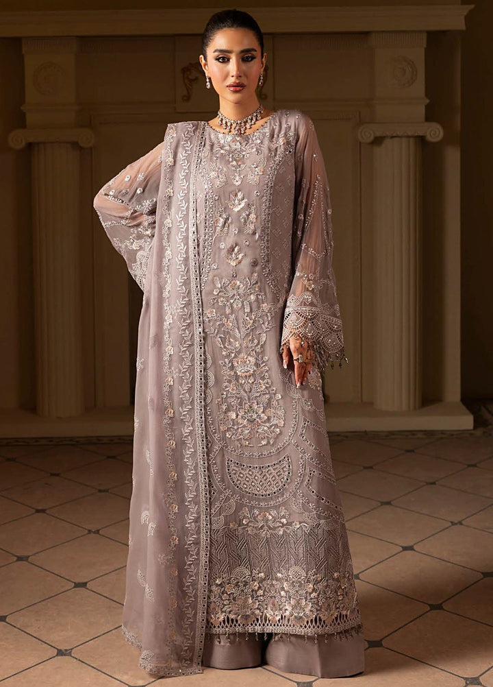 Aashnai by Lavish Embroidered Chiffon Suits Unstitched 3 Piece LVP24AC D-05 Dusty Rose - Formals Collection